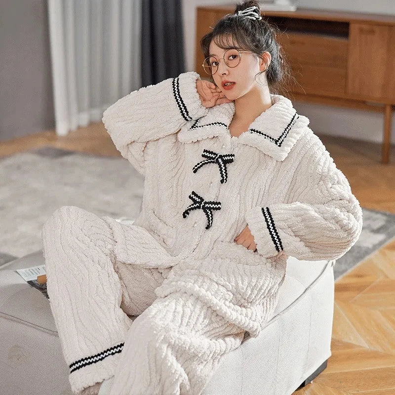 2Pcs/set pajamas autumn and winter clothes women's clothing