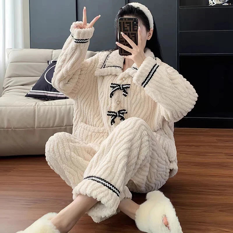 2Pcs/set pajamas autumn and winter clothes women's clothing