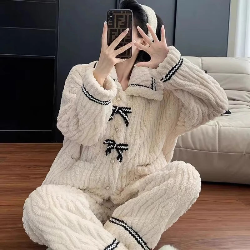 2Pcs/set pajamas autumn and winter clothes women's clothing