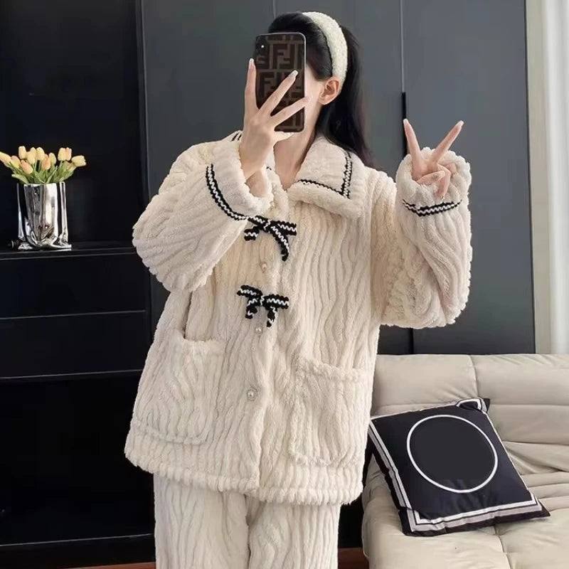 2Pcs/set pajamas autumn and winter clothes women's clothing